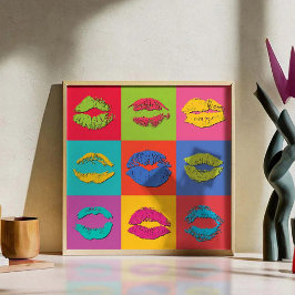 Farbenfrohe Kusslippen Poster