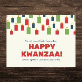 Farbenfrohe Kwanzaa Candle Pattern Feiertagspostkarte