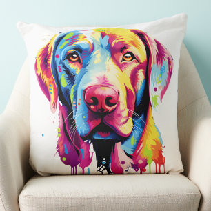 Farbenfrohe Labrador Retriever Retro Dog Lover Kissen
