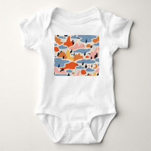 Farbenfrohe Landschaft, Berge, Seen, nahtlos. Baby Strampler