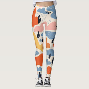 Farbenfrohe Landschaft, Berge, Seen, nahtlos. Leggings