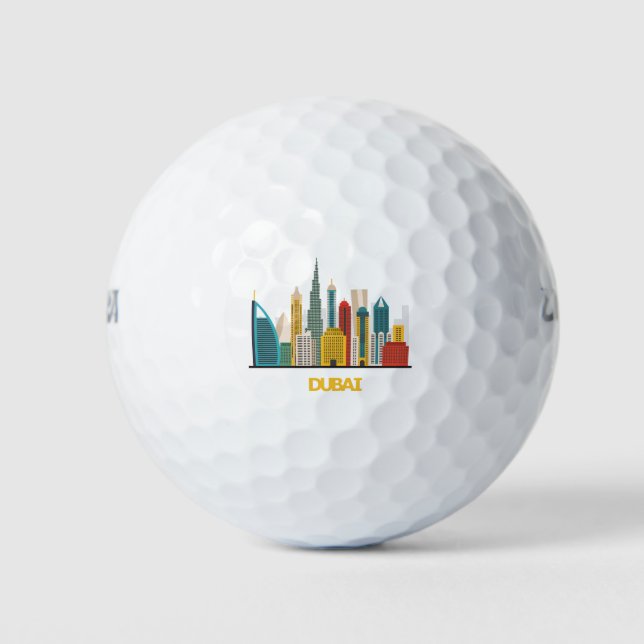 farbenfrohe Landschaft des Dubai Cartoon Golfball (Vorderseite)