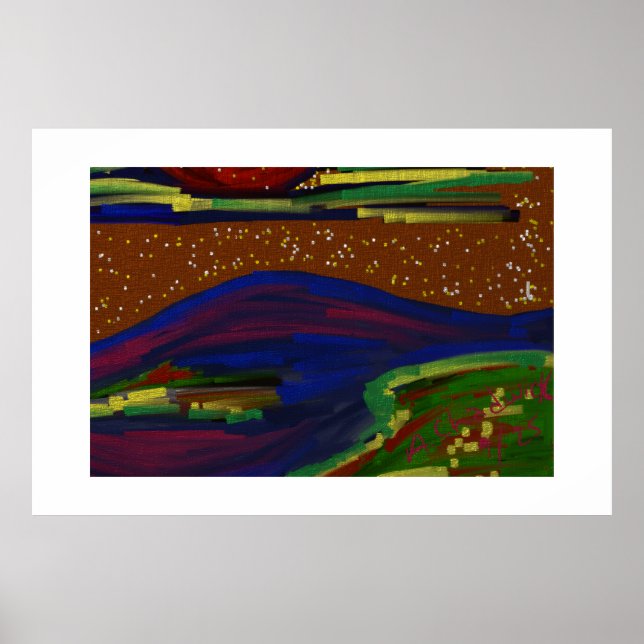 Farbenfrohe Landschaft Poster Art (Vorne)