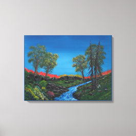Farbenfrohe Landschaft Rocky Forest Stream Leinwanddruck