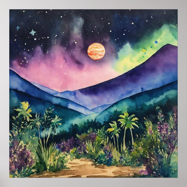 Farbenfrohe Landschaft Wand Poster (Vorne)