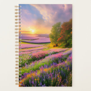 Farbenfrohe Landschaftsansicht der Blume Planer