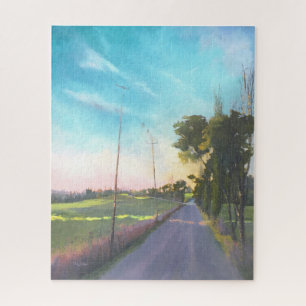 Farbenfrohe Landschaftsmalerei der Toskana Puzzle