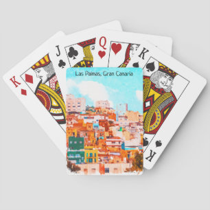Farbenfrohe Las Palmas Gran Canaria Architektur Spielkarten