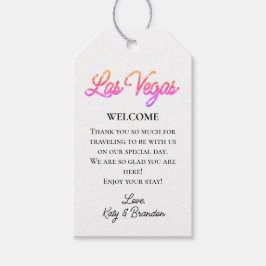 Farbenfrohe Las Vegas Glitzern Wedding Willkommen Geschenkanhänger