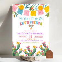 Farbenfrohe Lass-uns-Fiesta-Geburtstagseinladung