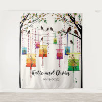 Farbenfrohe Laternen Kirschbaum Vögel Hochzeit/Dus