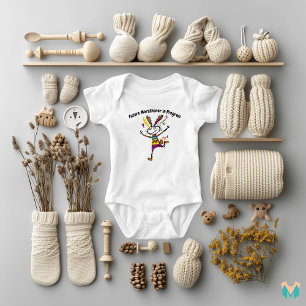 Farbenfrohe Laufhasen-Kunst für Kinder Baby Strampler