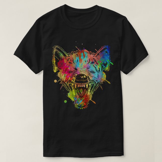 Farbenfrohe Laughing Hyena T-Shirt (Design vorne)