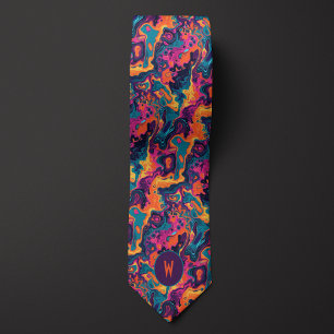 Farbenfrohe Lava Abstrakt Neck Tie Krawatte