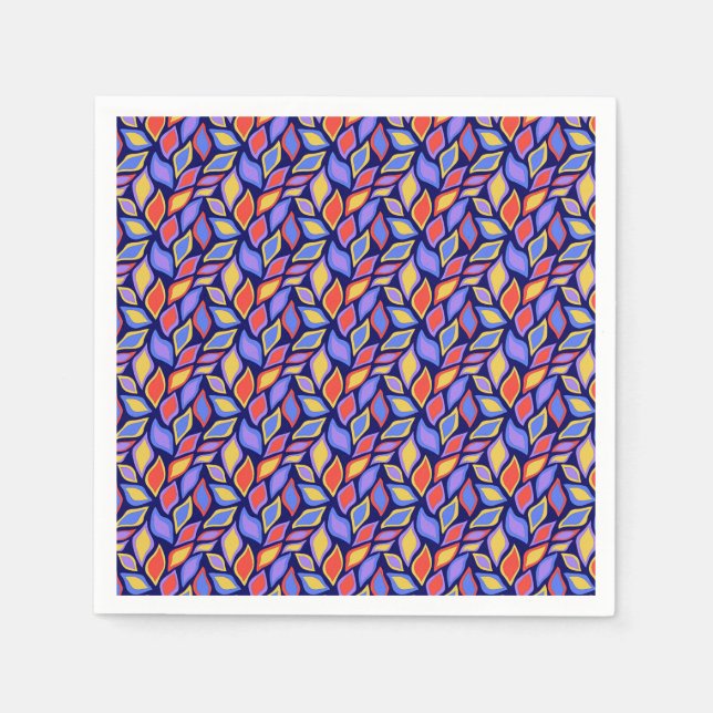 Farbenfrohe Leaf Muster Party Napkin Serviette (Vorderseite)