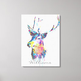 farbenfrohe, lebendige Aquarelltöne Spritzer Hirsc Leinwanddruck