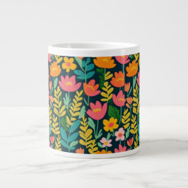 Farbenfrohe lebendige Blume Jumbo-Tasse