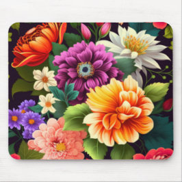 Farbenfrohe lebendige Blume Mousepad