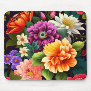 Farbenfrohe lebendige Blume Mousepad