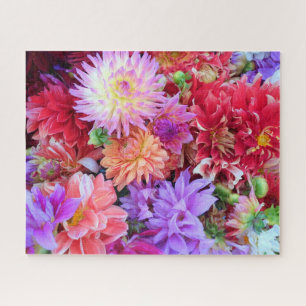 Farbenfrohe, lebendige Dahlia-Blume Puzzle