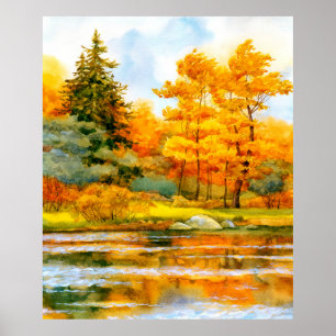 Farbenfrohe, lebendige, handgezeichnete Aquarellsk Poster