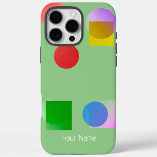 Farbenfrohe, lebendige Kreise und Plätze, grüne Be iPhone 16 Pro Max Hülle