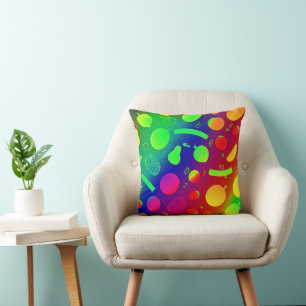 Farbenfrohe, lebendige Neon Frucht Muster Kunst Kissen