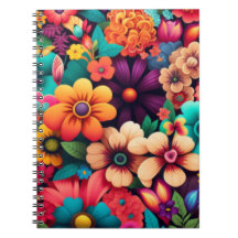 Farbenfrohe, lebendige Vintage Blume