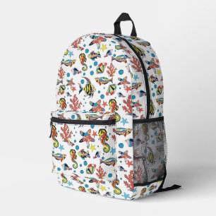 Farbenfrohe Lebensweise unter Wasser Bedruckter Rucksack