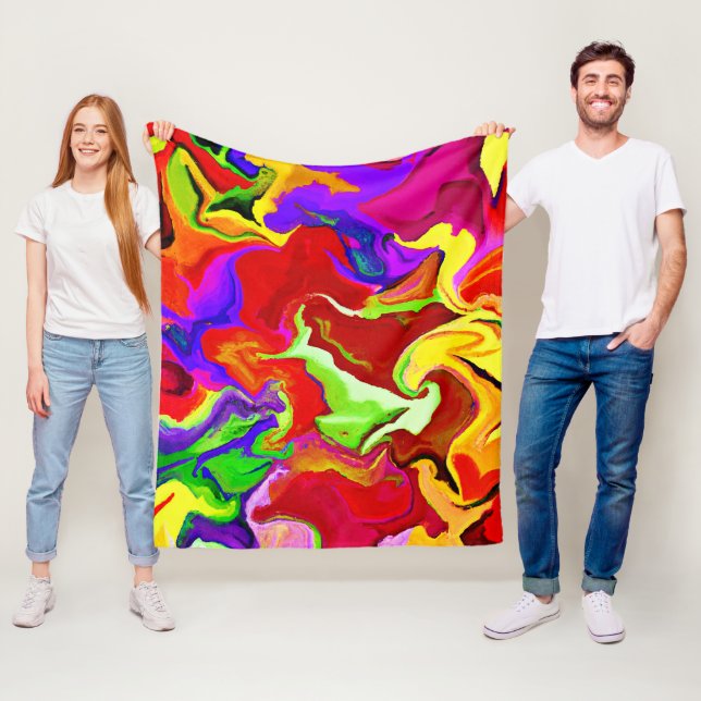 Farbenfrohe, lebhafte Abstraktionsmuster Fleecedecke (Beispiel)