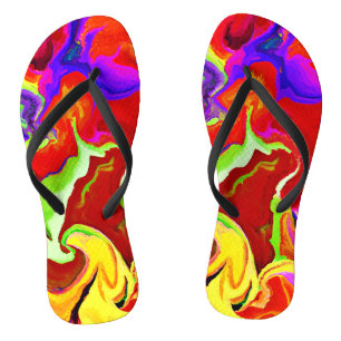 Farbenfrohe, lebhafte Abstraktionsmuster Flip Flops