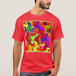 Farbenfrohe, lebhafte Abstraktionsmuster T-Shirt