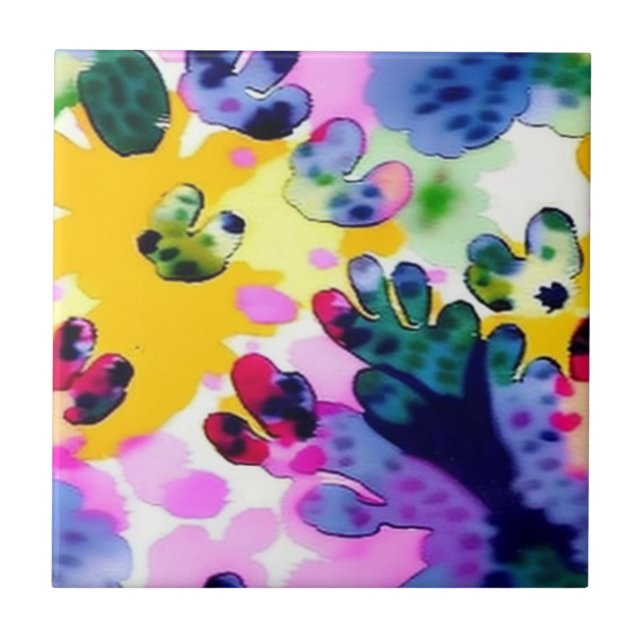 Farbenfrohe, lebhafte Gestaltung Fliese (Vorderseite)