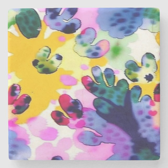 Farbenfrohe, lebhafte Gestaltung Steinuntersetzer (Vorderseite)