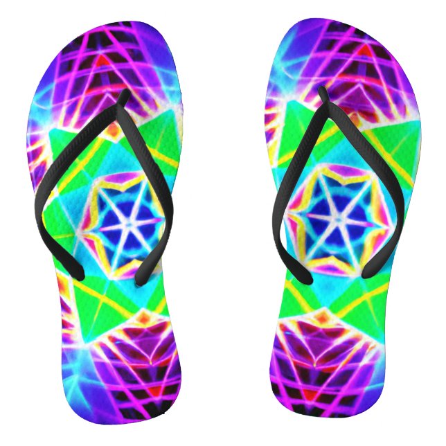 Farbenfrohe, lebhafte Muster Flip Flops (Fußbett)