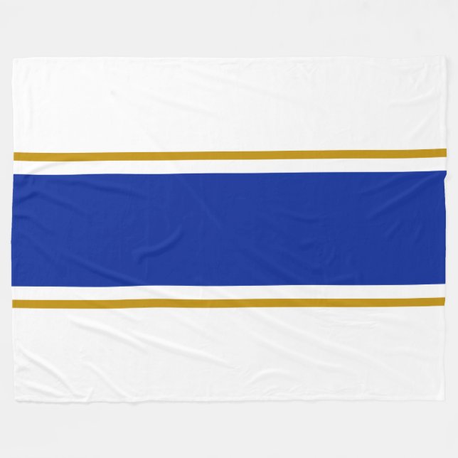 Farbenfrohe, lebhafte Royal Blue Racing Streifen a Fleecedecke (Vorderseite (Horizontal))