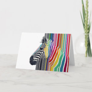 Farbenfrohe, lebhafte Streifen Zebramalerei Karte