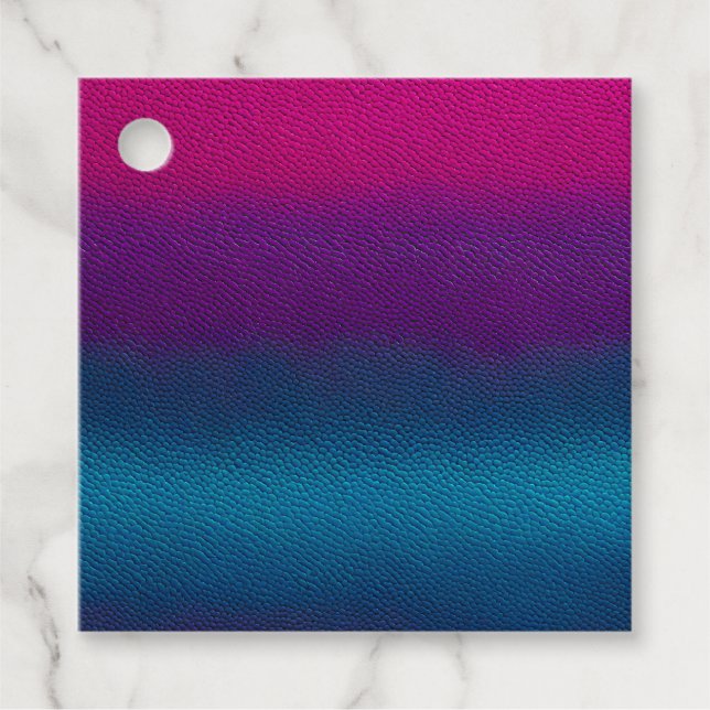 Farbenfrohe Lederkunst Geschenkanhänger (Vorderseite)