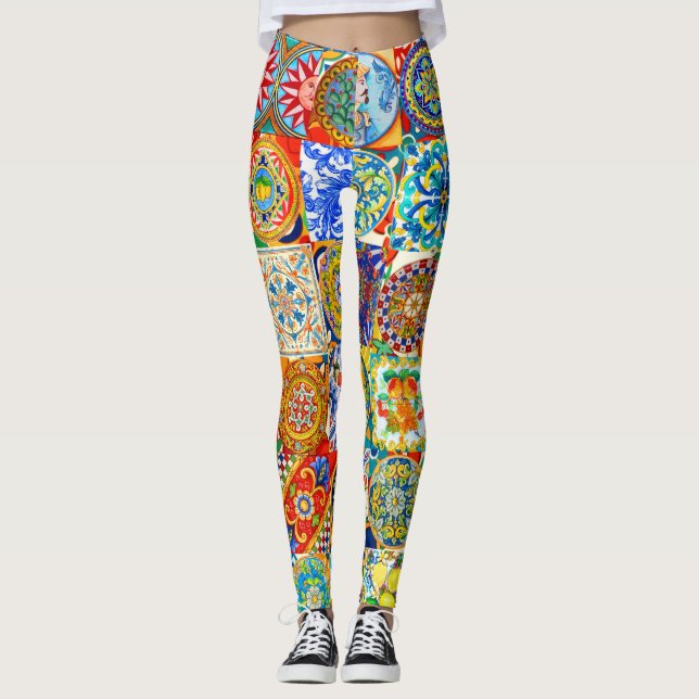 Farbenfrohe Leggings der Dolce Farniente (Vorderseite)