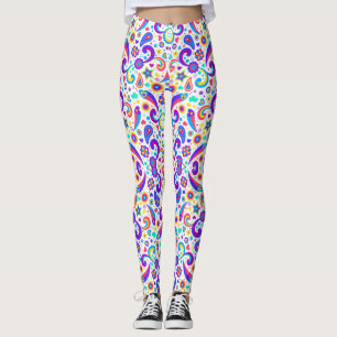 Farbenfrohe Leggings mit einem lebendigen Paisleym