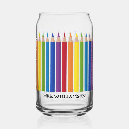 Farbenfrohe Lehrerin Stift Dosenglas