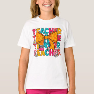 Farbenfrohe Lehrerin Wertschätzung T - Shirt mit L
