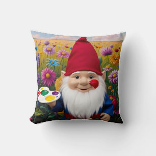 Farbenfrohe Leinwand Gnome: Muttertagskunst Kissen