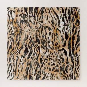 Farbenfrohe Leopard Meter Textile Muster Puzzle