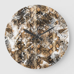 Farbenfrohe Leopard Zebra Camouflage Muster Große Wanduhr