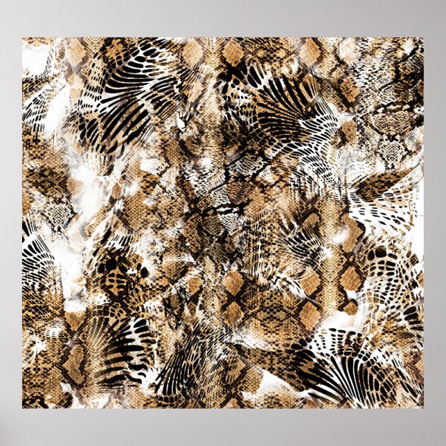 Farbenfrohe Leopard Zebra Camouflage Muster Poster (Vorne)