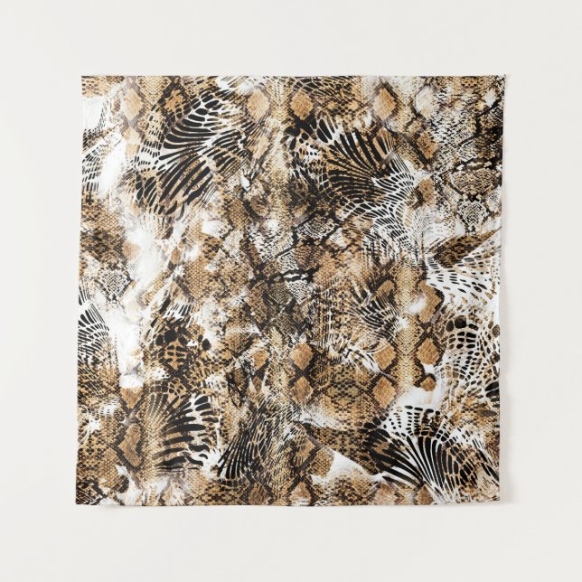 Farbenfrohe Leopard Zebra Camouflage Muster Wandteppich (Vorderseite)