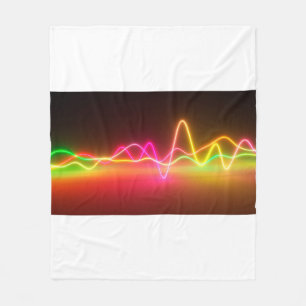 Farbenfrohe, leuchtend neonfarbene Grafik-Equalize Fleecedecke