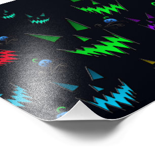 Farbenfrohe leuchtende Jack O' Lanterns Fotodruck