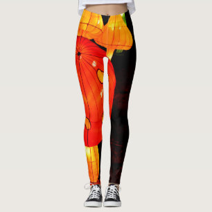 farbenfrohe leuchtende psychedelische Pilze Leggings